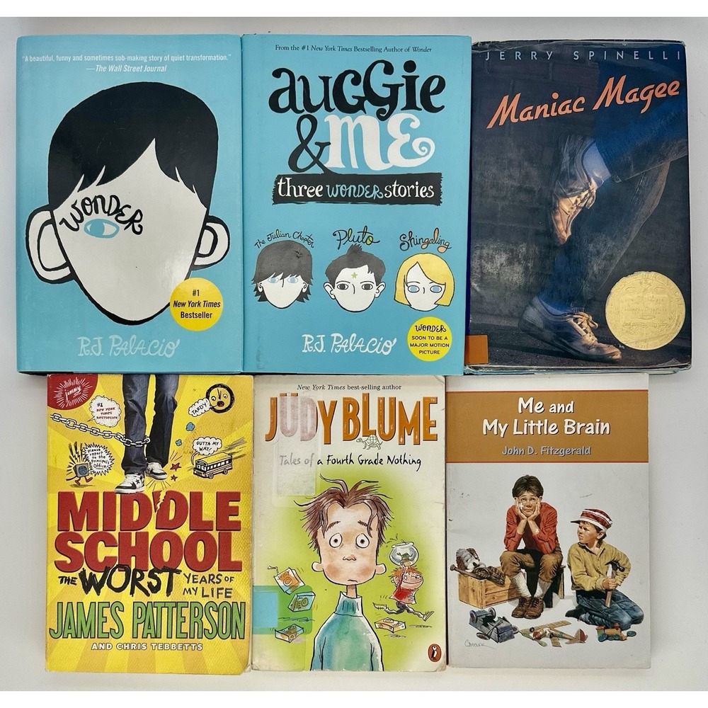 11 Kids Chapter Book Lot Wonder Auggie & Me Judy Blume Roald Dahl Middle School